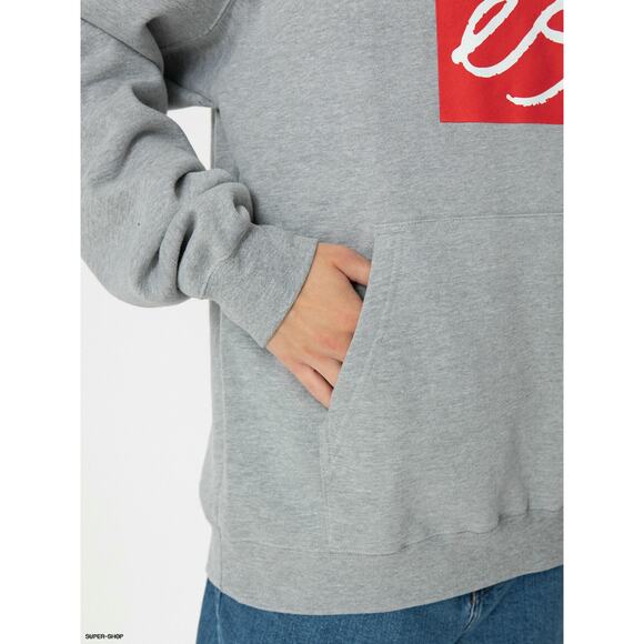 Es Skateboarding Men's Main Block Fleece Hoodie Sweatshirt in Heather Grey - Picture 4 of 5